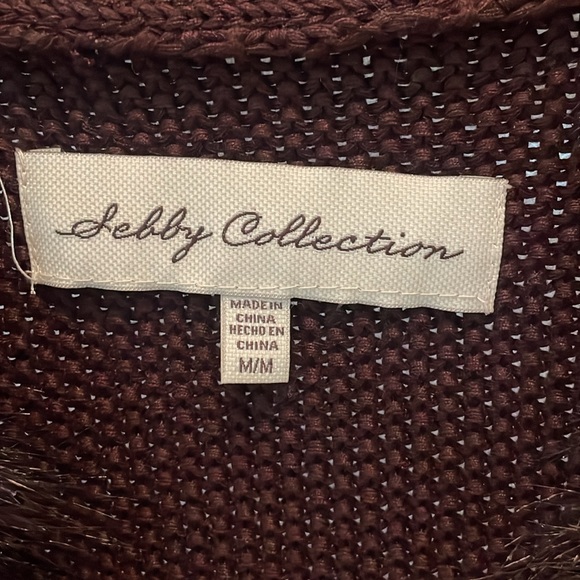 Sebby Vest Womens Size Medium Dark Burgundy Plush Faux-Fur Indie Rock Like new - Picture 2 of 4